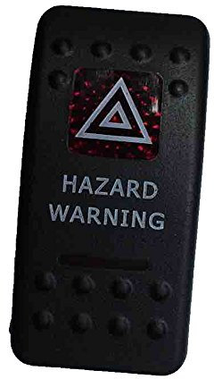 Mintice™ Interrupteur à Bascule Commutateur Lampe Lumière LED Rouge 12V 20A pour Voiture Bateau Moto (Hazard Warning Light)