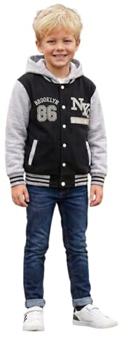 A2Z 4 Kids Unisex Ragazzi Ragazze Giacca con Cappuccio Baseball Comodo Stile Varsity Cappotto per Bambini Età 5 6 7 8 9 10 11 12 13 Anni
