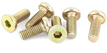 uxcell M6 x 15mm Threaded Hex Socket Head Cap Screws Bolts Bronze Tone 6 Pcs