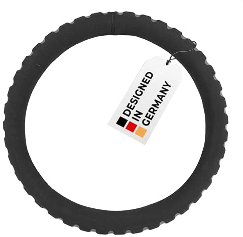 alca® Lenkradhülle Soft grau schwarz 37-39 cm weicher Schaumstoff Universal Auto Lenkradbezug Lenkradschutz langlebig Anti-rutsch wärmend