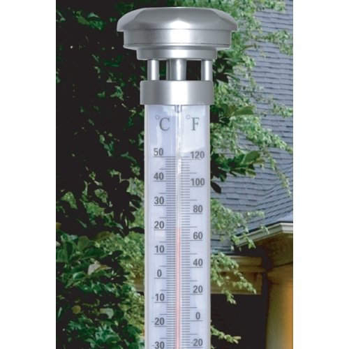 Solar beleuchtetes Gartenthermometer Thermometer Max Höhe 55cm