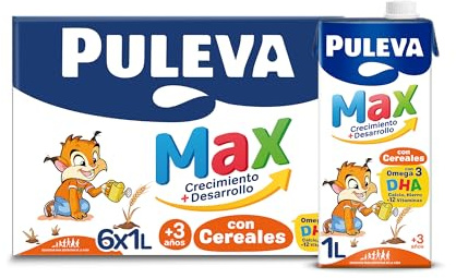 Puleva Max Leche de Crecimiento y Desarrollo con Cereales - Pack 6 x 1Lt