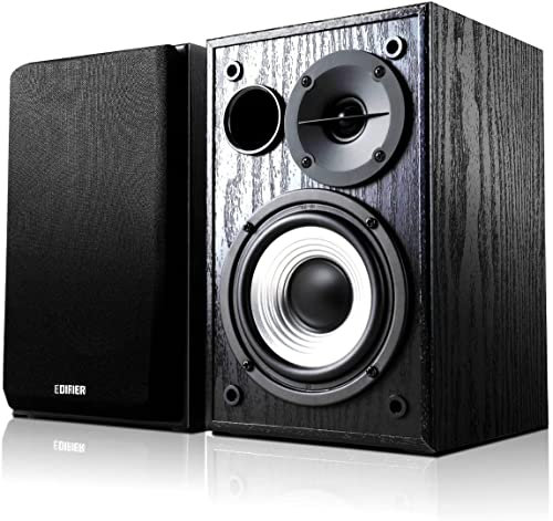 Edifier R980T Aktive 2.0 Lautsprechersystem Paar (24 Watt), 4 PC Regallautsprecher Studio Monitore für Computer --Schwarz