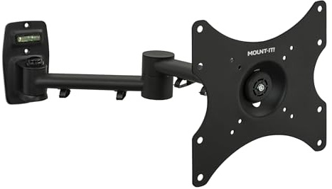 Mount-It! Full Motion TV Wall Mount Bracket for 13-42” Screens – 18 Articulating Arm, Quick Release Plate, Tilt Swivel Rotate, Anti-Theft Lock, Single Stud Install, Supports 44 lbs, VESA 75–200
