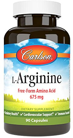 Carlson - L-Arginine, 675 mg, Promotes Healthy Circulatory & Cardiovascular System, 90 capsules