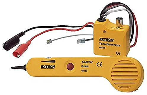 Extech 40180 Tone Generator and Amplifier Probe Circuit Finder Kit - Heavy Duty Wire Tracer and Cable Tester with Alligator Clips, RJ11/RJ45 Connectors - Battery Powered Wire Tracking Tool
