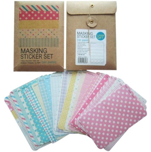 Wrapables Decorative Patterns Masking Sticker Set - Pastel