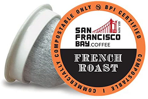 San Francisco Bay K-Cup Coffee Pods, French Roast (80 ct), Dark Roast, Commercially Compostable Single-Serve Coffee Pods