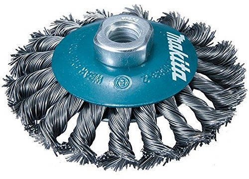Makita D-39883 Kegelbürste Ø 115 mm, gezopft, verzinkter Stahldraht, M14 Gewinde Aufnahme, Drahtbürste zum Entrosten, Entzundern, Aufrauen und Reinigen von Stahl