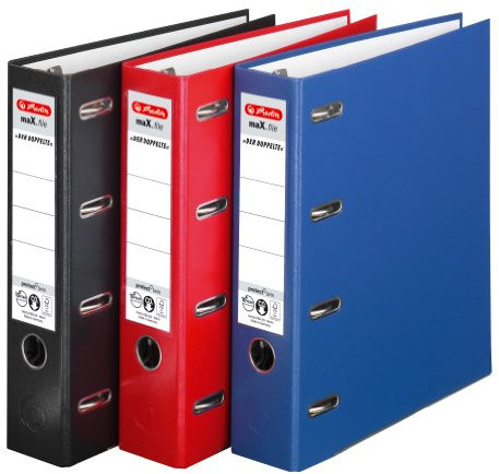 Doppelordner 3er Pack farbig sortiert maX.file protect A4 rot schwarz blau 7cm 2xA5quer Ablage Wechselfenster