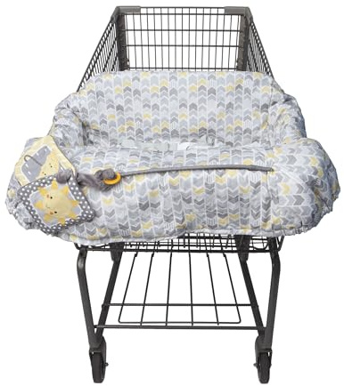 Boppy Shopping Cart Cover for Baby - 360° Coverage Cart Cover for Babies with Safety Harness, Toy Tether, One-Hand Placement, Machine-Washable, 6 Month & Up - Sunshine