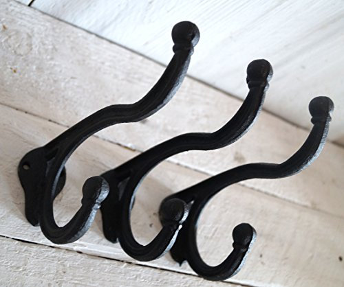 Lilienburg 3er Set Garderobenhaken Haken Garderobe Wandgarderobe Kleiderhaken Metall Nostalgie massiv schwere Qualität