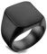 Flongo Herren Ring Männer Siegelring Bandring Daumenring Edelstahlring Schwarz Ton Hochzeit Verlobung Engagement Herren-Accessoires Größe 70