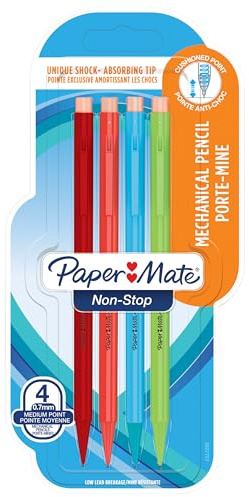 Paper Mate Non-Stop matita portamine | 0,7mm | HB n. 2 | colori fluo assortiti | confezione da 4