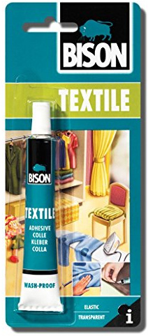 Bison 1 x 6305310 Textile Fabric Material Jute Felt & Coir Adhesive Glue 25ml. Wash iron proof. Dries Clear.