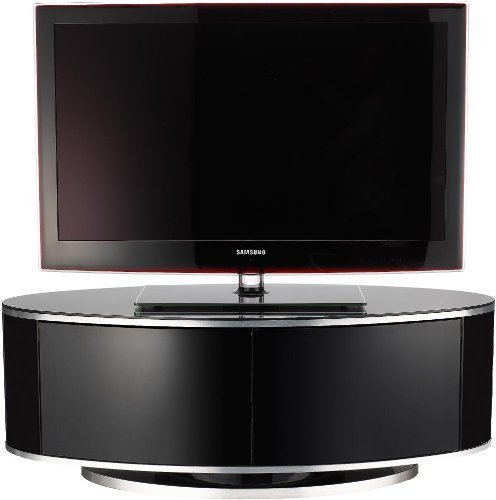 MDA Designs LUNA Beam Thru Remote Friendly up to 50 LCD/OLED/LED Gloss Black Oval Luxury TV Cabinet