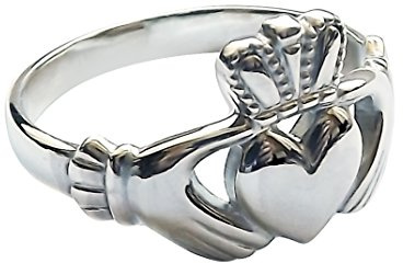 Sterling Silver Claddagh Ring 13.5mm Unisex Irish Made Approx 4.3g Size N