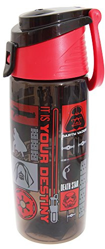 Kinder Trinkflasche mit Star Wars Design (Einheitsgröße) (Schwarz/Rot)