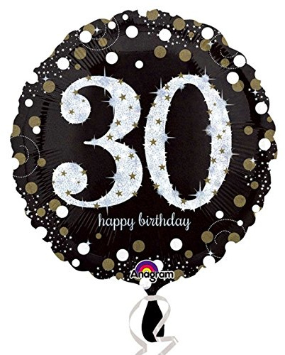 Pallone foil Standard 17 - 42 cm Sparkling Birthday 30