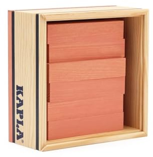 Kapla Boite de 40 9000161 - Plaquettes en Bois - Boite Rose