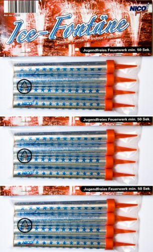 12 Stück Eisfontänen NICO Brenndauer 50 Sekunden
