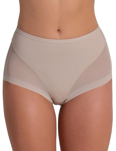 Leonisa Women s Seamless Tummy Control Rear Lifting Knicker Shaper, S, Beige