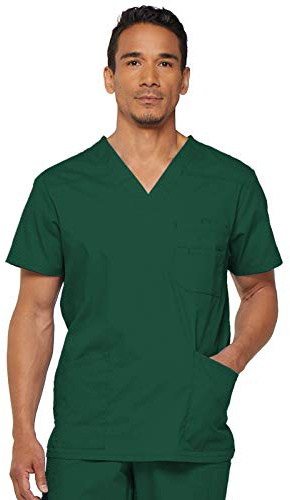 Dickies bröstficka för män topp medicinsk skrubb tröja