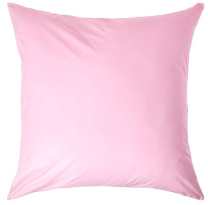 HOMESCAPES Perkal Kissenbezug 80x80 cm rosa, Kissenhülle mit Reißverschluss, 100% ägyptische Baumwolle, Fadendichte 200