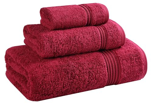 Superior Towel, Cotton, Burgundy, 3PC Set