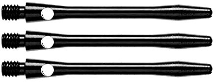 RED DRAGON Anodised Aluminium Medium Black Dart Shafts - 4 sets per pack (12 shafts in total)