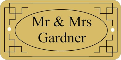 [Custom] GOLD DOOR NAMEPLATE SIGN ENGRAVED PERSONALISED LDP12 100mm X 50mm