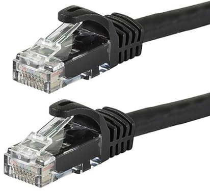 Monoprice Cat6 Ethernet Patch Cable - Snagless RJ45, 24AWG Stranded Pure Bare Copper Wire, 550Mhz, UTP, 10 Feet, Black - Flexboot Series