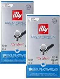Illy Boîte 18 Dosettes Monodoses ESE Décaféiné 125 g - Lot de 2 ( 2 X 18 mono doses)