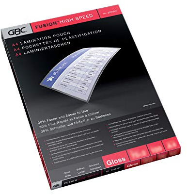 GBC A4 2x100 Micron HighSpeed Gloss Laminating Pouches, Pack of 100, 3747525