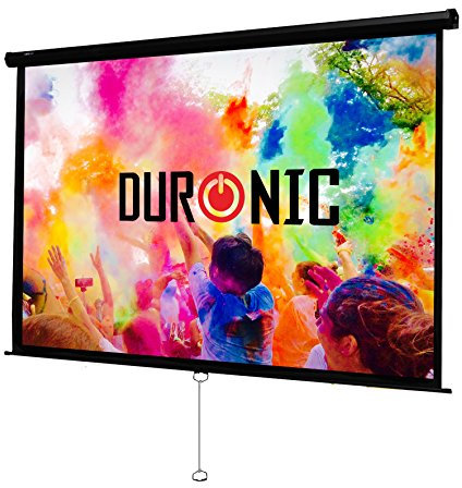 Duronic Projector Screen MPS100 /43 | Manual Projection Screen Size: 203x152cm Matt White HD Pull Down | Home Cinema School Office 4K 8K Ultra HDR 3D