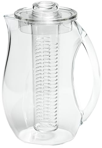 Grunwerg Cruche d’eau, Eau Carafe avec insert amovible en plastique sans BPA et acrylique – claire, 27.5 x 15.5 x 15.5 cm