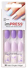 Broadway Impress Lot de 24 faux ongles en gel autocollants