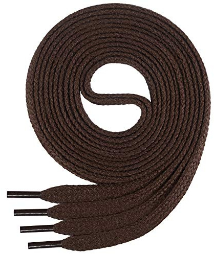 Di Ficchiano, lacci da scarpe piatti, in 100% cotone, per sneaker e scarpe sportive, molto resistenti, larghezza: circa 7 mm, lunghezza: 45 cm – 200 cm, prodotto in Europa, Adulti (unisex), marrone scuro., 120 cm