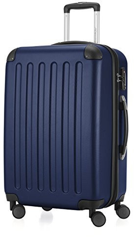 HAUPTSTADTKOFFER - SPREE - Hartschalen-Koffer Trolley Rollkoffer Reisekoffer, 4 Doppel-Rollen, 65 cm, 74 L, Dunkelblau, 1 Stück