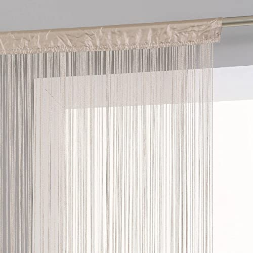 Atmosphera - Rideau Fil 90 x 200 cm, Style Cosy Scandi, Laisse Passer la Lumière - pour Séparation de Pièce, Porte, Fenêtre