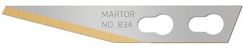 MARTOR 100 x Graphic Blade, Replacement Blades Graphic Knife, Craft Knife, Scalpel, 5.7 mm, Sharp, TiN-Coated, No. 834