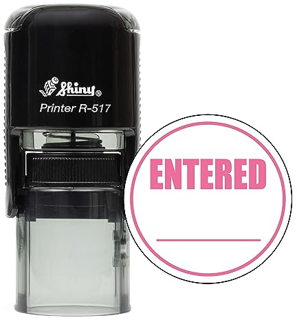 Entered Round Self-Inking Stamp -Pink