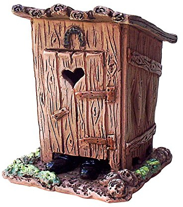 Dekohelden24 Keramik- Räucherhaus - Stilles Örtchen - HandArt