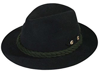 Faustmann Hüte Herren Trachtenhut schwarz 'Hirschhorn', schwarz, (schwarz, 55)