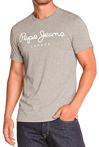 Pepe Jeans Original Stretch T-shirt pour Homme Slim Fit Manches Courtes Gris