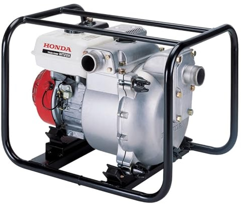 Honda WT20 2-Inch Construction Trash Pump, Gas Powered Water Pump, Solid Handling Capability Up to 13/16 Inch, 185 Gallons per Minute Capacity, Commercial-Grade Engine, Heavy Duty Frame (WT20XK4AC)