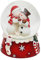 Dekohelden24 501065-SM Bola de Nieve de dúo de muñeco de Nieve, Color Rojo y Blanco, Dimensiones (Alto x Ancho x diámetro) de la Bola: Aprox. 8,5 x 7 cm x 6,5 cm
