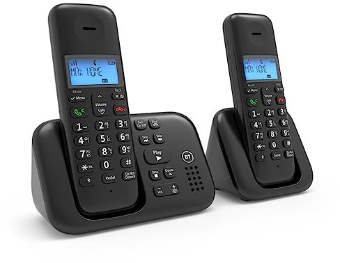 BT 3960 Cordless Landline House Phone with Nuisance Call Blocker, Digital Answer Machine, Twin Handset Pack