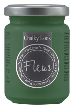 FLEUR DESIGNER'S PAINT | Pittura ad Acqua, Effetto Gesso Naturale, Extra Opaca, Fleur Chalky F48, Colore Chromium Oxide Green, Made in Italy, Formato da 130 ml