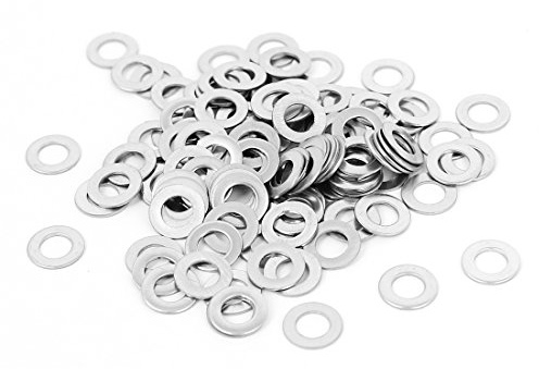uxcell M4x8mmx0.5mm Stainless Steel Round Flat Washer for Bolt Screw 100Pcs